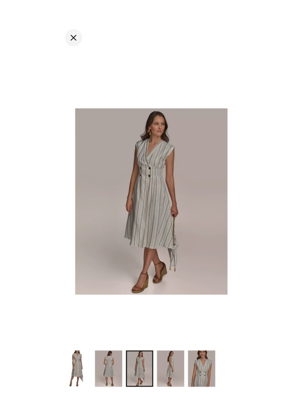 Donna Karan New York linen cotton blend midi dress